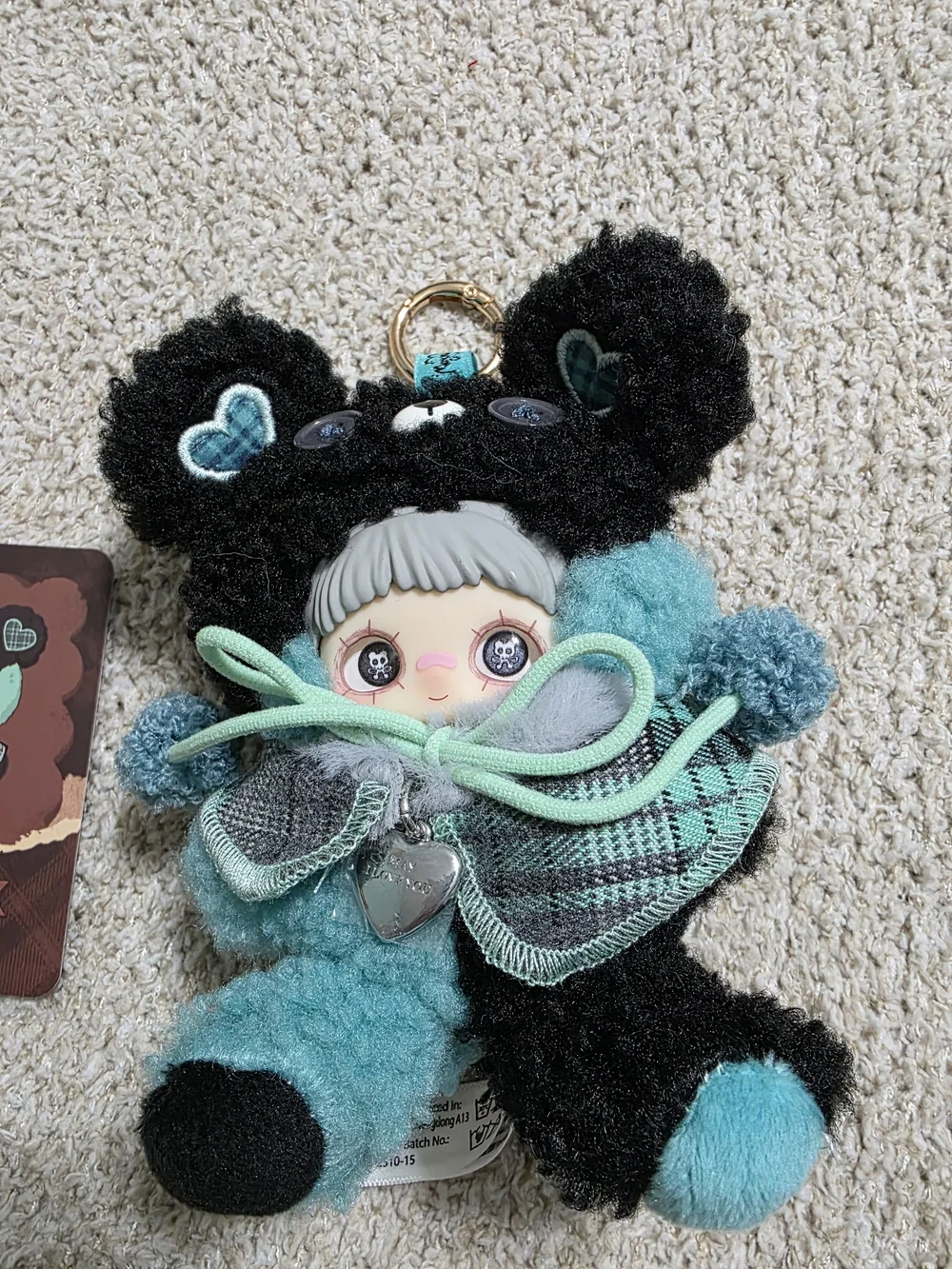Mint Chocolate Plush Keychain - Maymei Tiny Cookie Bear